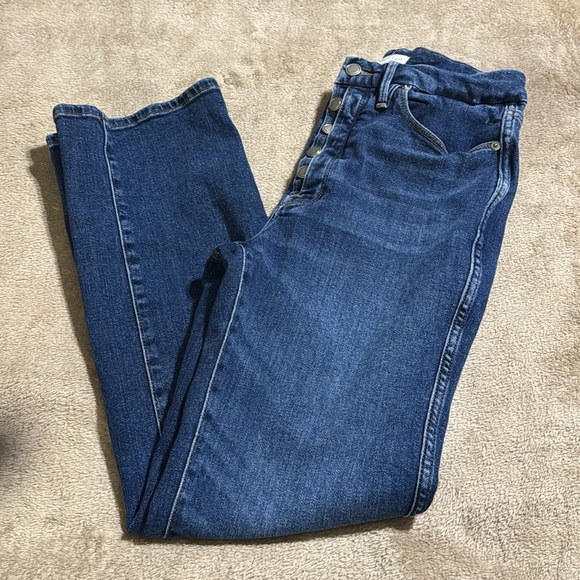 Good American Good Curve Exposed Button High Rise Straight Jean - Picture 7 of 14